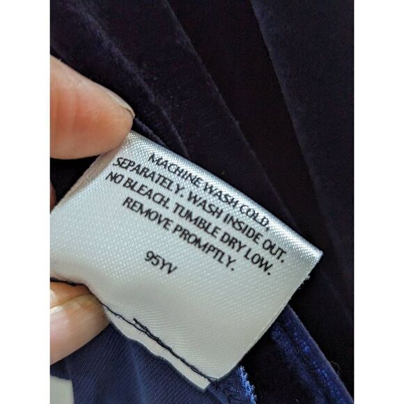 Eileen Fisher Women's Blue Open Front Velvet Blazer Jacket Size Medium - Picture 5 of 6